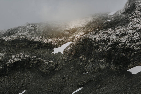 mountains of Iceland covered with snow