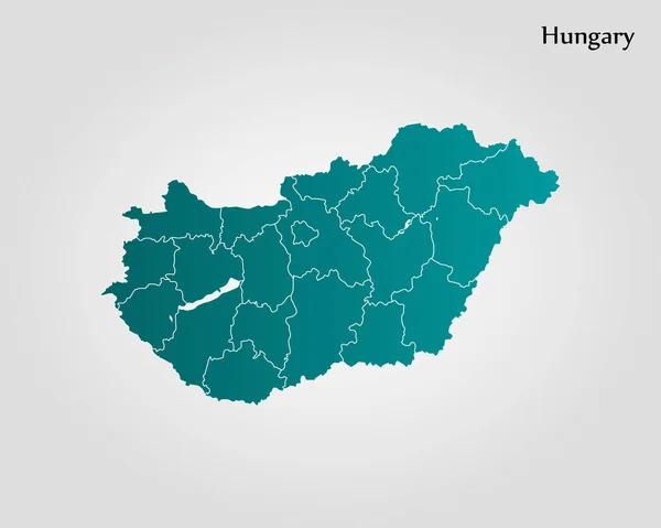 Mapa Węgier — Wektor stockowy
