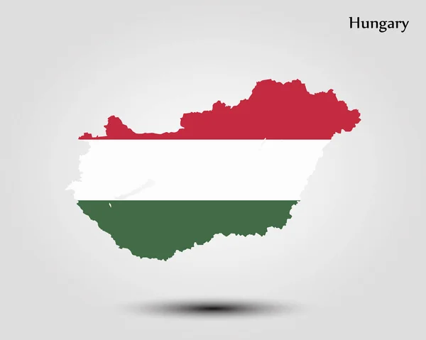La mappa di Ungheria — Vettoriale Stock