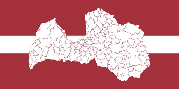 Χάρτης και Σημαία Λετονίας — Διανυσματικό Αρχείο