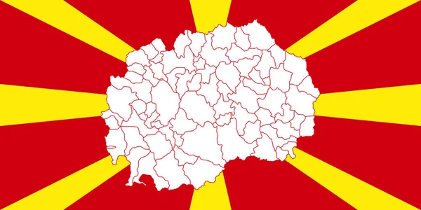 Mappa e bandiera di Macedonia — Vettoriale Stock