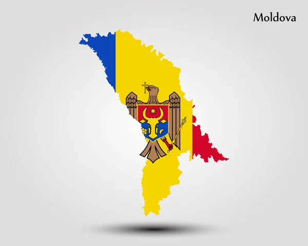 Mapa da Moldávia — Vetor de Stock