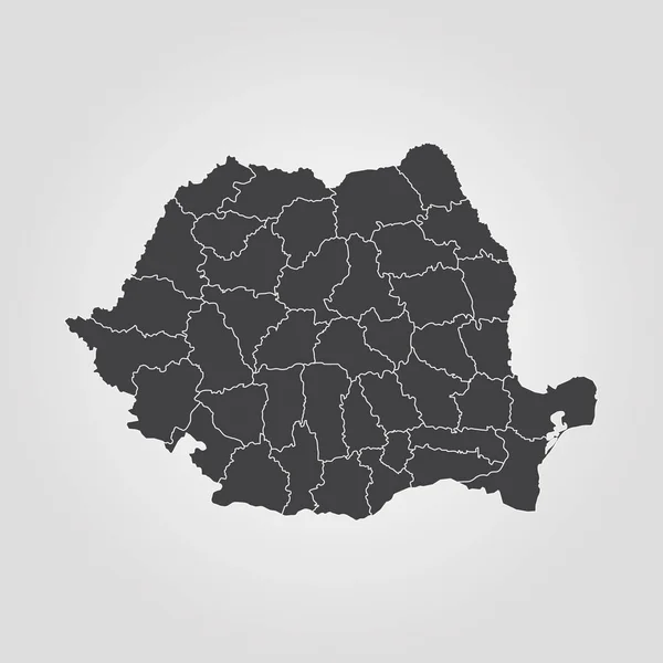 El mapa de Rumania — Vector de stock