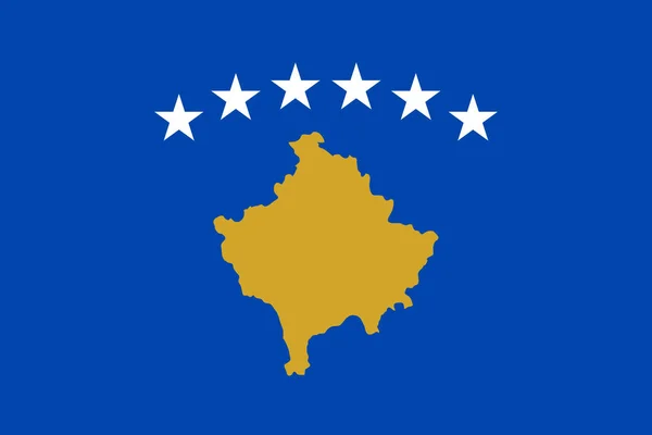 Bandiera del Kosovo Vettore illustrazione — Vettoriale Stock