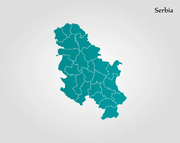 La carte de Serbie — Image vectorielle