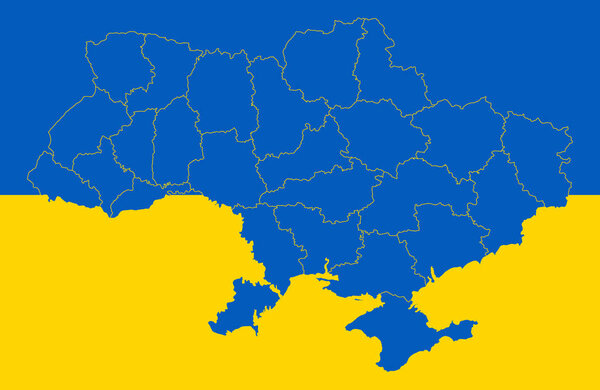 Map and flag of Ukraine