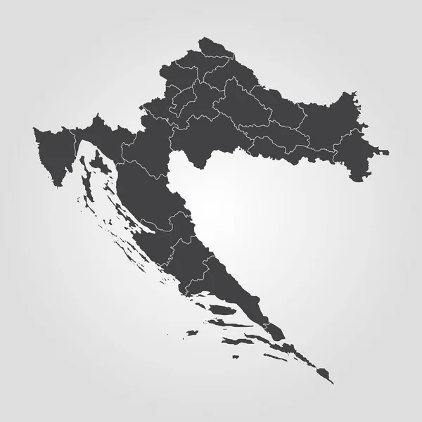 Horvátország térképe — Stock Vector