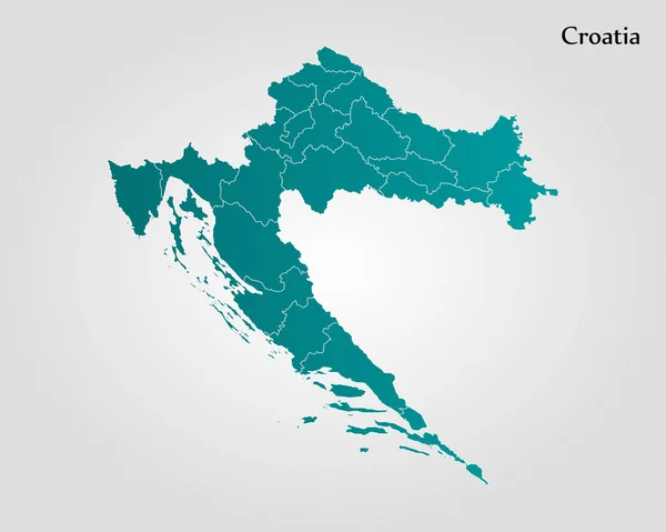 El mapa de Croacia — Archivo Imágenes Vectoriales