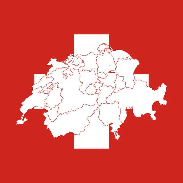 Mapa e Bandeira da Suíça — Vetor de Stock