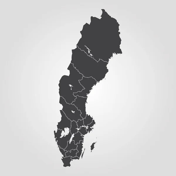 Χάρτης της Σουηδίας — Διανυσματικό Αρχείο