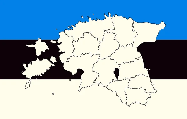 Carte géographique et drapeau de l'Estonie — Image vectorielle