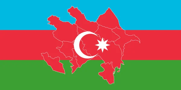Mapa y bandera de Azerbaiyán — Archivo Imágenes Vectoriales