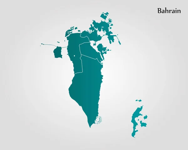 Reino de Bahréin mapa regiones — Archivo Imágenes Vectoriales