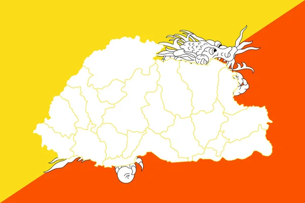 지도 및 부탄의 국기 — 스톡 벡터