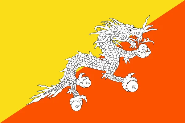 Bhutan bayrağı — Stok Vektör