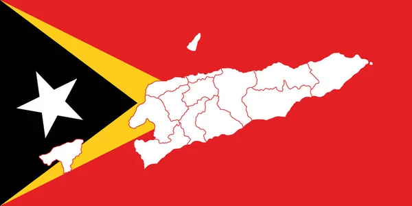 Mapa e bandeira de Timor-Leste — Vetor de Stock