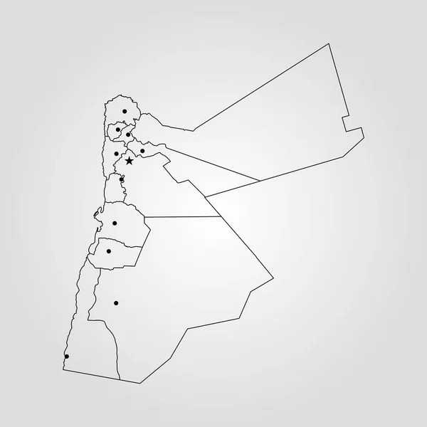 El mapa de Jordania — Vector de stock