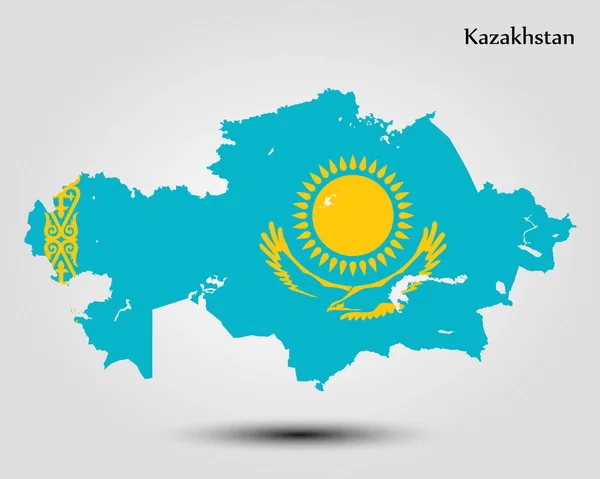Mapa Kazachstánu — Stockový vektor