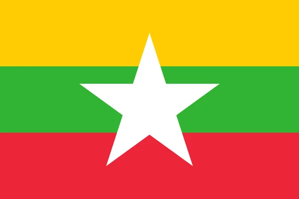 Vlajka Myanmaru — Stockový vektor