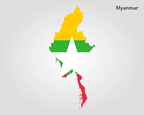 Kaart van myanmar — Stockvector
