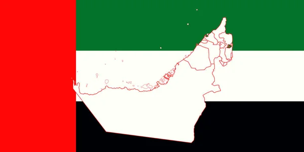 지도 및 아랍에미리트의 국기 — 스톡 벡터