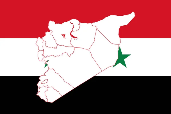 Carte et drapeau de la Syrie — Image vectorielle