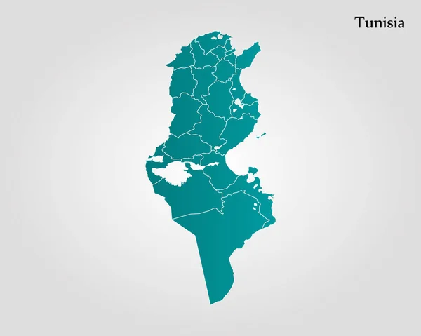 La carte de la Tunisie — Image vectorielle