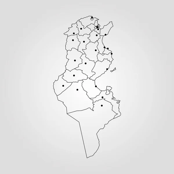 チュニジア地図 — ストックベクタ