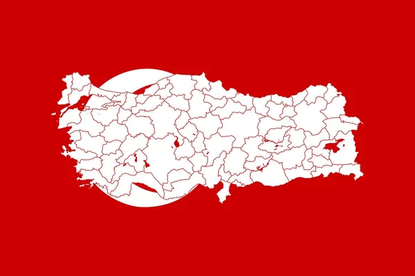 Χάρτης και Σημαία Τουρκίας — Διανυσματικό Αρχείο