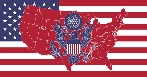 Bayrak Amerika Birleşik Devletleri bayrağı vektör, ABD'nin büyük mühür — Stok Vektör