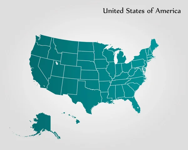 Mapa de los estados unidos de América. — Vector de stock