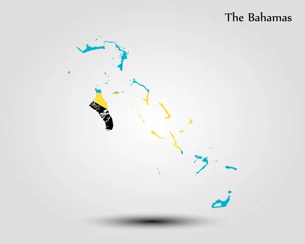 De kaart van de Bahama 's — Stockvector