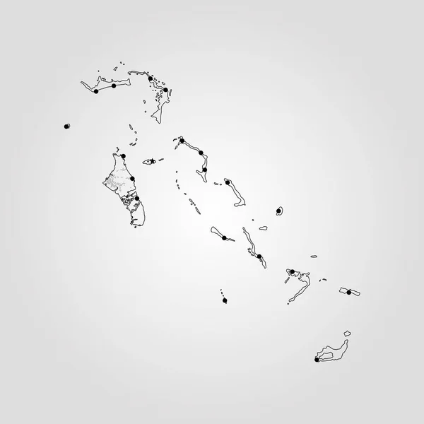 Peta Bahama - Stok Vektor