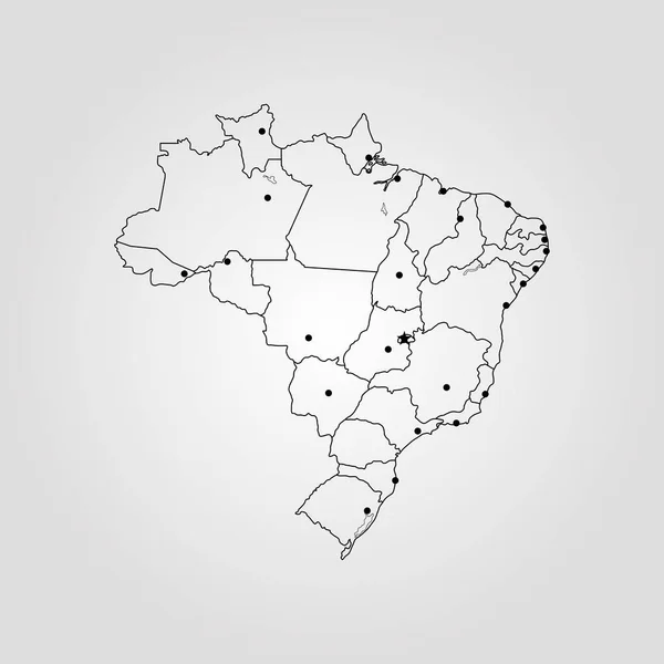 Mapa do Brasil — Vetor de Stock