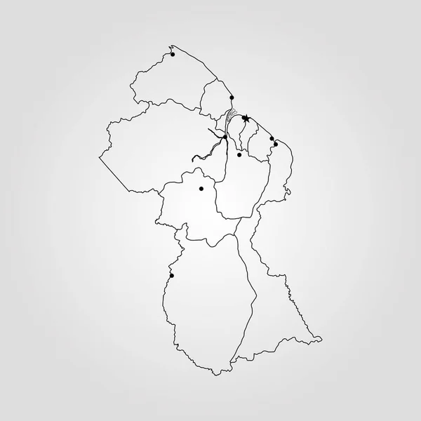 ガイアナの地図 — ストックベクタ