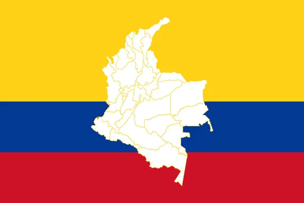 Karte und Fahne von Kolumbien — Stockvektor