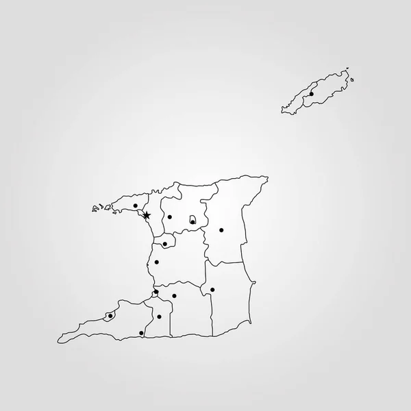 トリニダード ・ トバゴの地図 — ストックベクタ