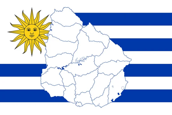 Karte und Flagge von Uruguay — Stockvektor