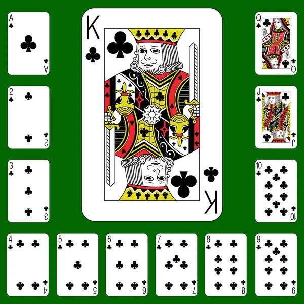 Les cartes à jouer conviennent aux clubs  . — Image vectorielle