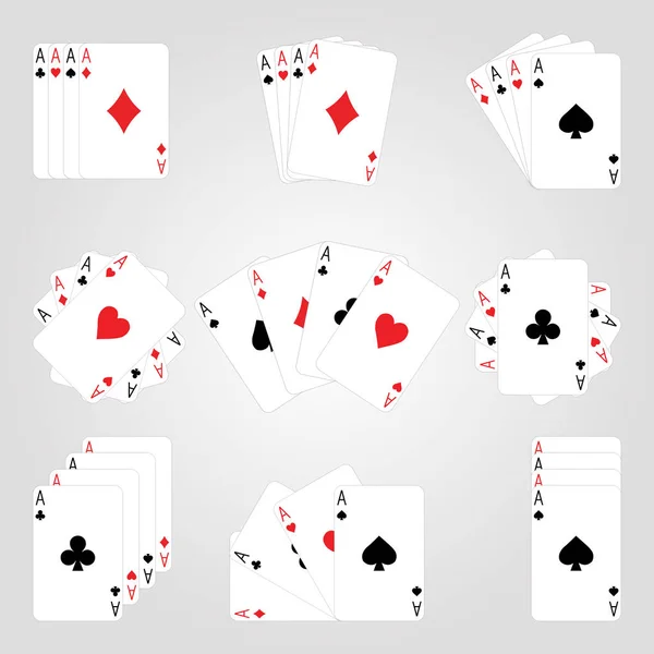 Spelen pokerkaarten. Vectorillustratie — Stockvector