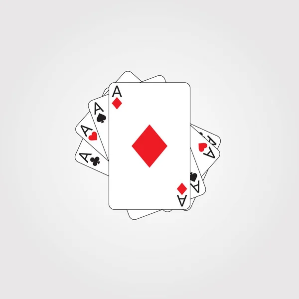 Jugando a las cartas. Ilustración vectorial — Vector de stock