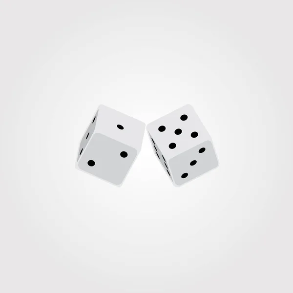 Vector illustration of two white dice — Stock Vector