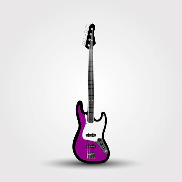 Guitarra baixo elétrico isolado — Vetor de Stock