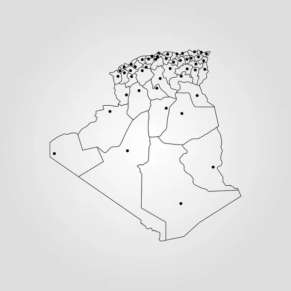 アルジェリアの地図 — ストックベクタ