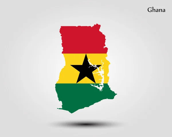 El mapa de Ghana — Vector de stock