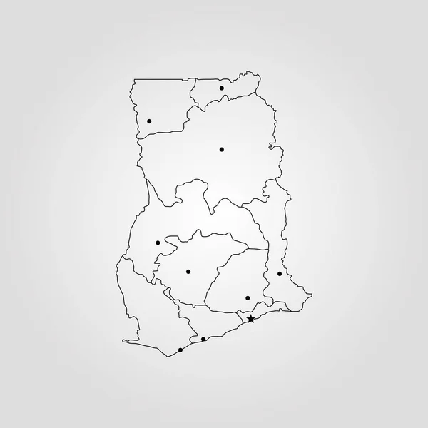 El mapa de Ghana — Vector de stock