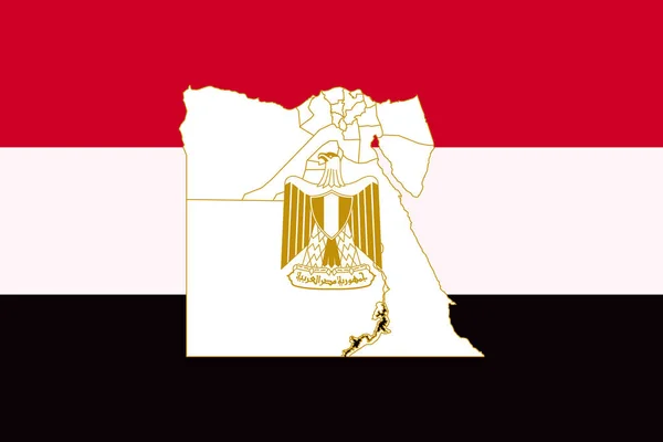 Carte et drapeau de l'Egypte — Image vectorielle