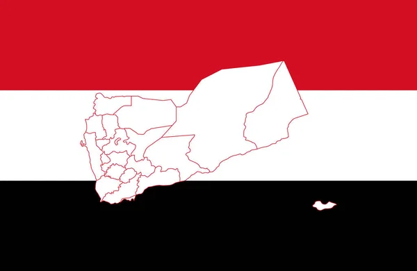 Mapa y bandera de Yemen — Archivo Imágenes Vectoriales