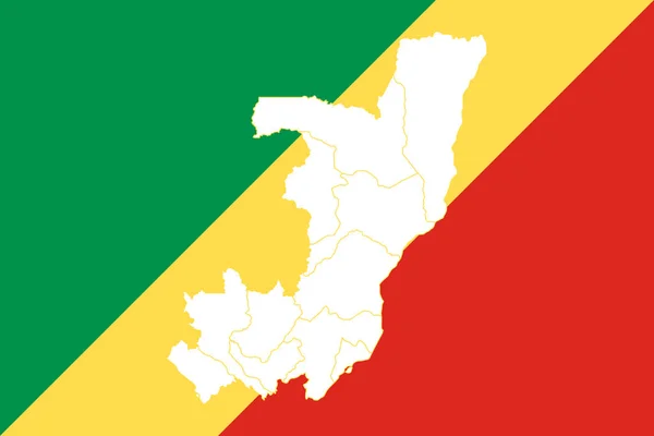 Mapa a vlajka Konga — Stockový vektor