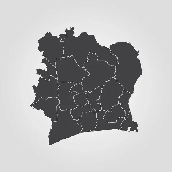 Mapa de Costa de Marfil — Vector de stock